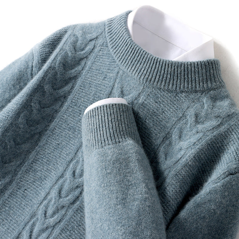 Autumn And Winter New Men's Pure Wool Half Turtleneck Thickened Sweater