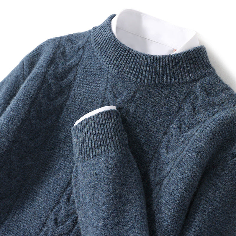 Autumn And Winter New Men's Pure Wool Half Turtleneck Thickened Sweater